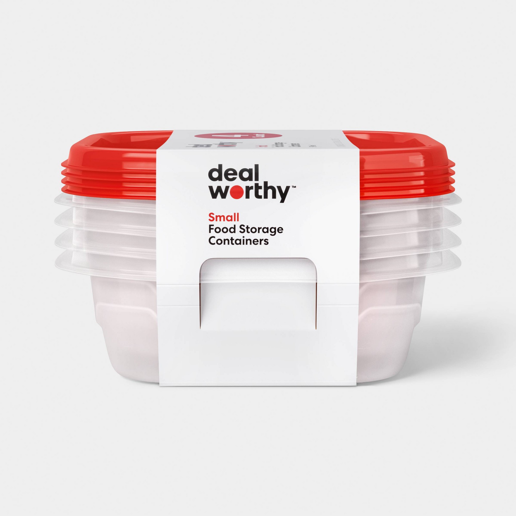 Food Storage In Pantry - 4개의 작은 사각형 식품 보관 용기(스냅