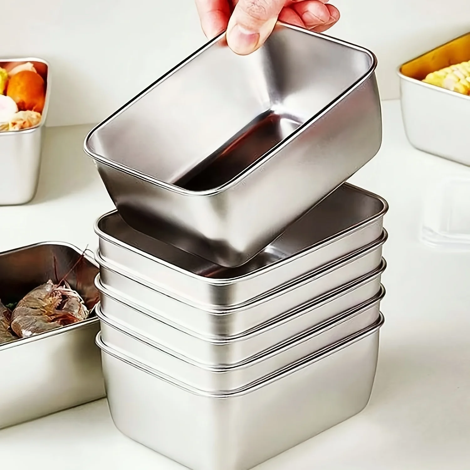 Food Storage Containers Set - 스테인리스 스틸 식품 보관 용기 세트