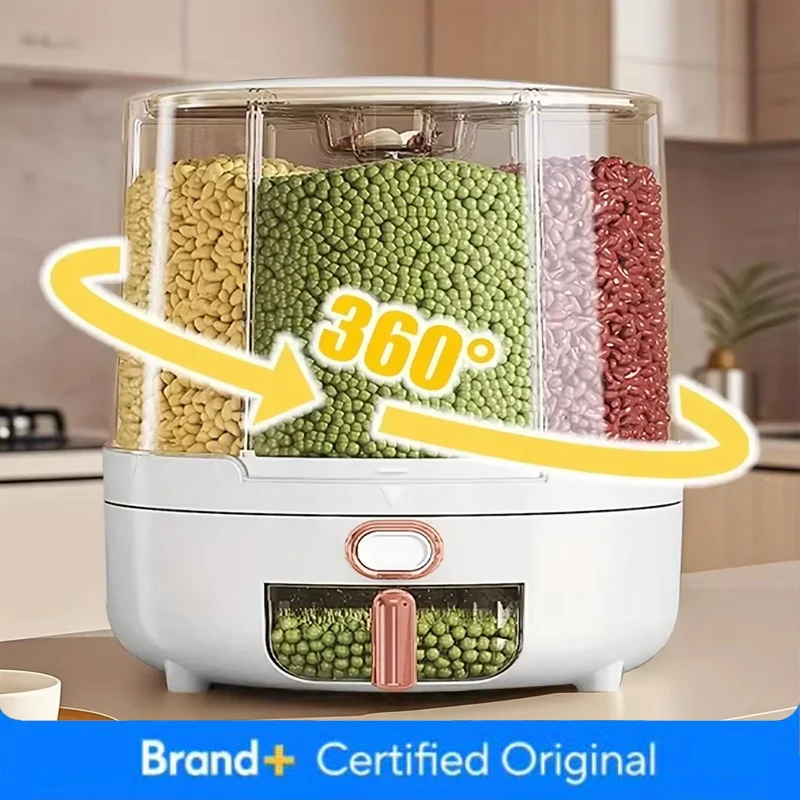 Food Storage In Pantry - 6칸 360 ° 회전식 밀폐 식품