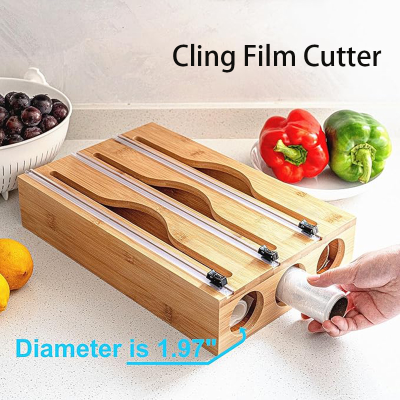 Food Storage Cabinet For Kitchen - 3 in 1 대나무 호일 랩