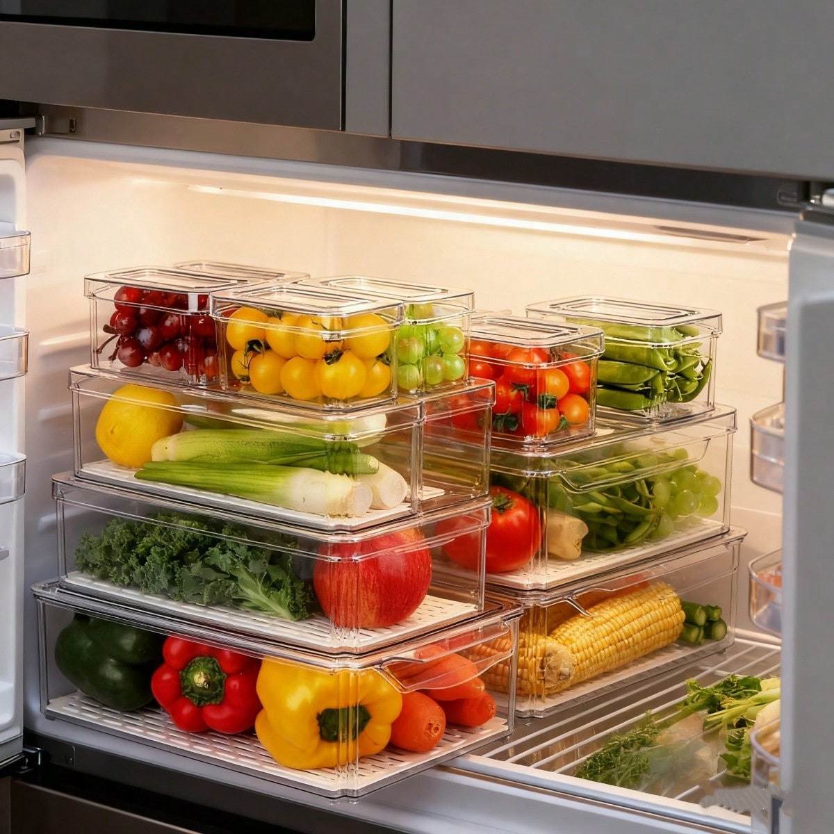 Stackable Pantry Bin - 7개 세트의 쌓을 수 있는 냉장고