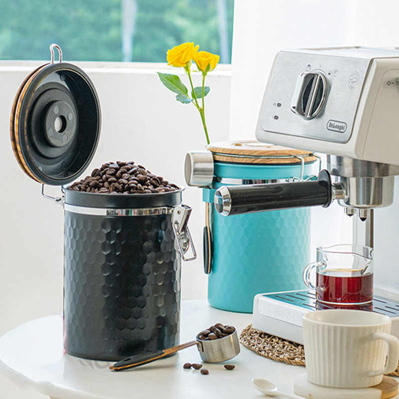 Food Storage Stainless Steel - 주방 스테인리스 스틸 커피 캐니스터 밀폐