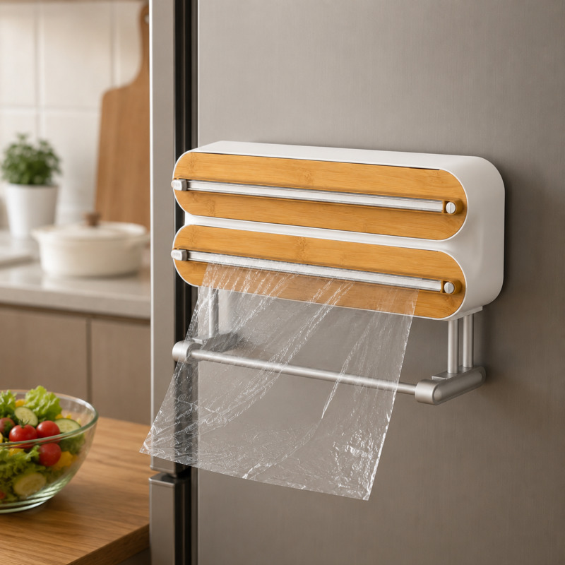 Food Storage Organization - 자석식 식품 포장지 커터 디스펜서 랩