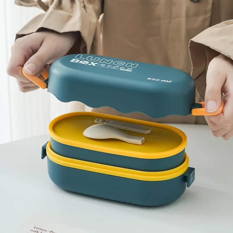 Food Storage With Compartments - 스푼 버클이 있는 이중 레이어 플라스틱