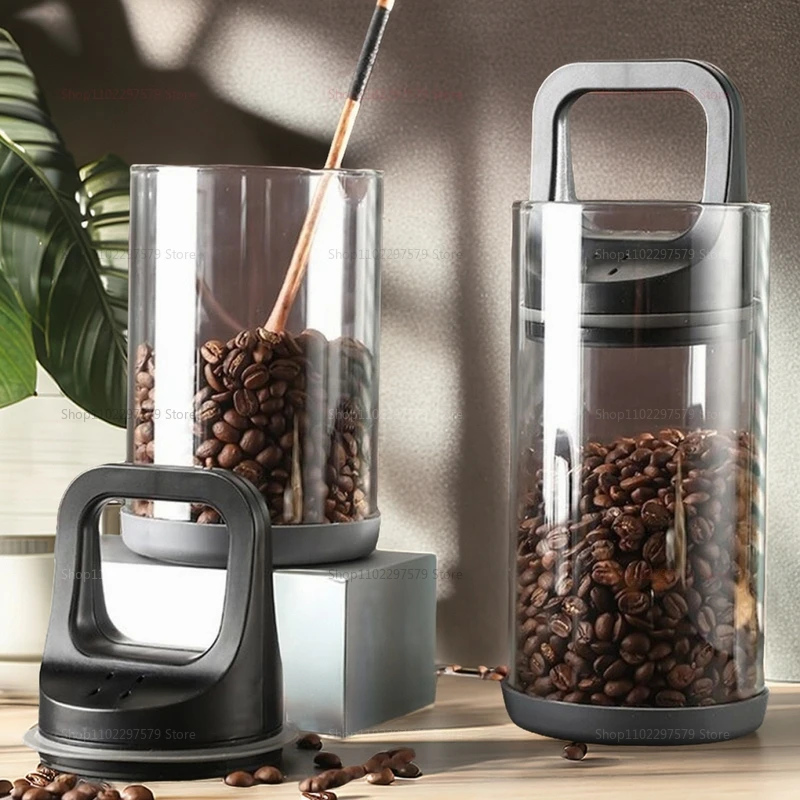 Food Storage Glass Set - 커피 콩 진공 밀봉 탱크 투명