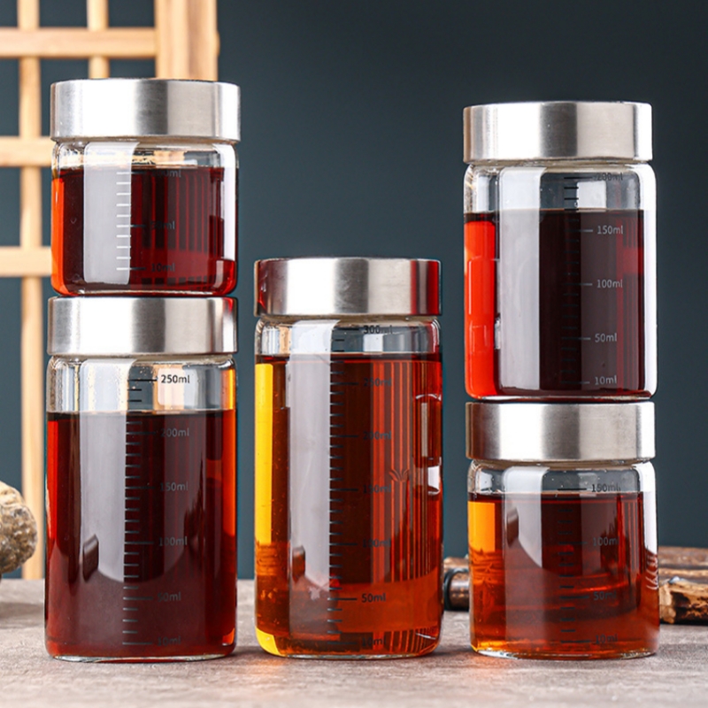 Food Storage Glass Set - 2Pcs 100-500ml 유리 저장 컵 휴대용