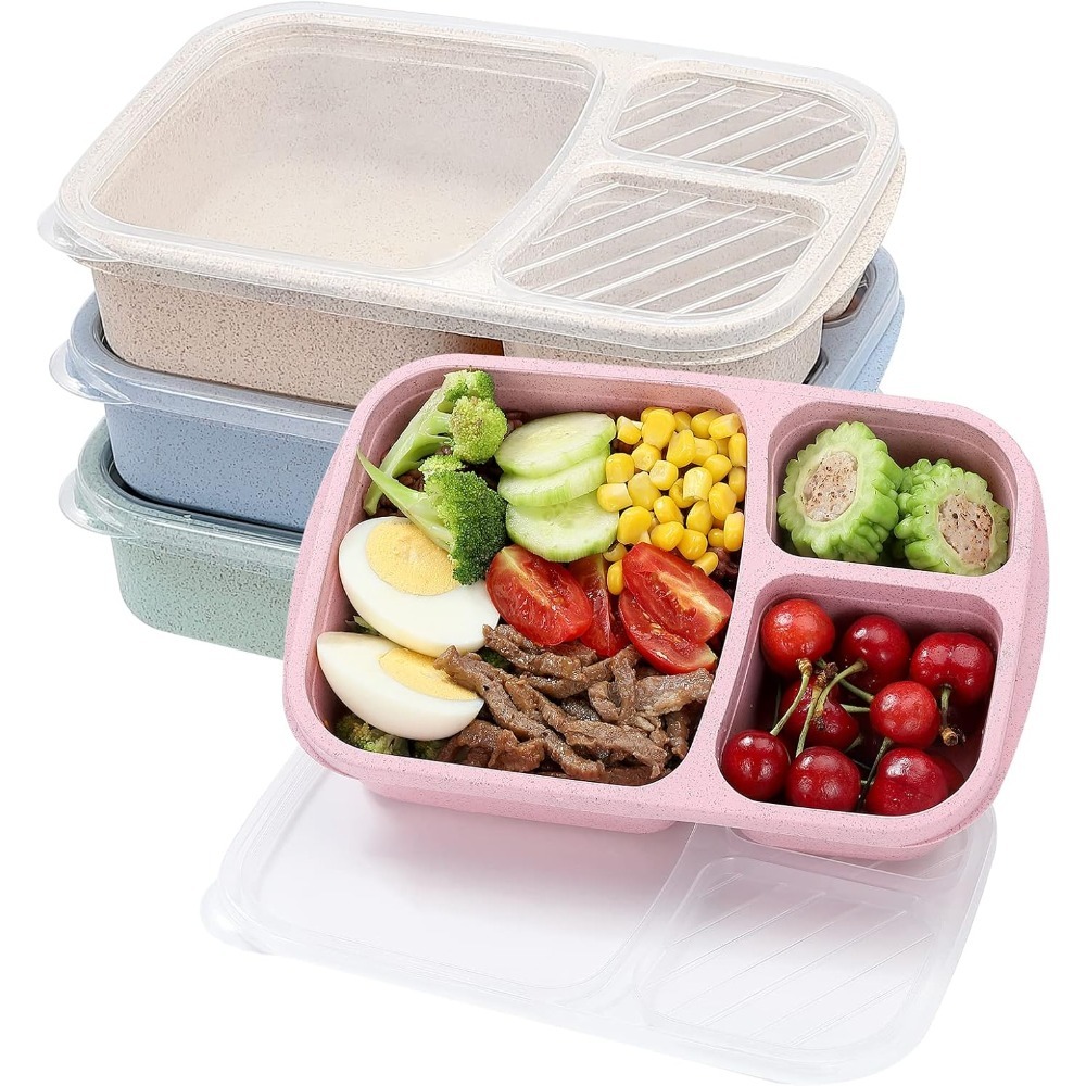 Food Storage With Compartments - 어린이 및 성인용 벤토 도시락 1개,
