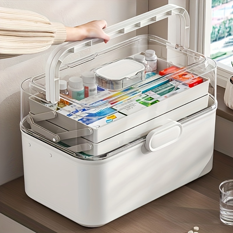 Food Storage Cabinet For Kitchen - 대용량 투명 뚜껑 약 보관함/배급함 -
