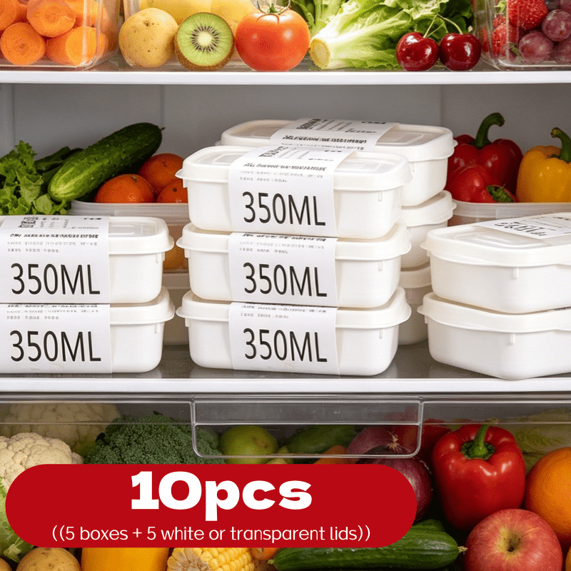 Food Storage Containers Set - 10개 재사용 가능 적층형 식품 보관
