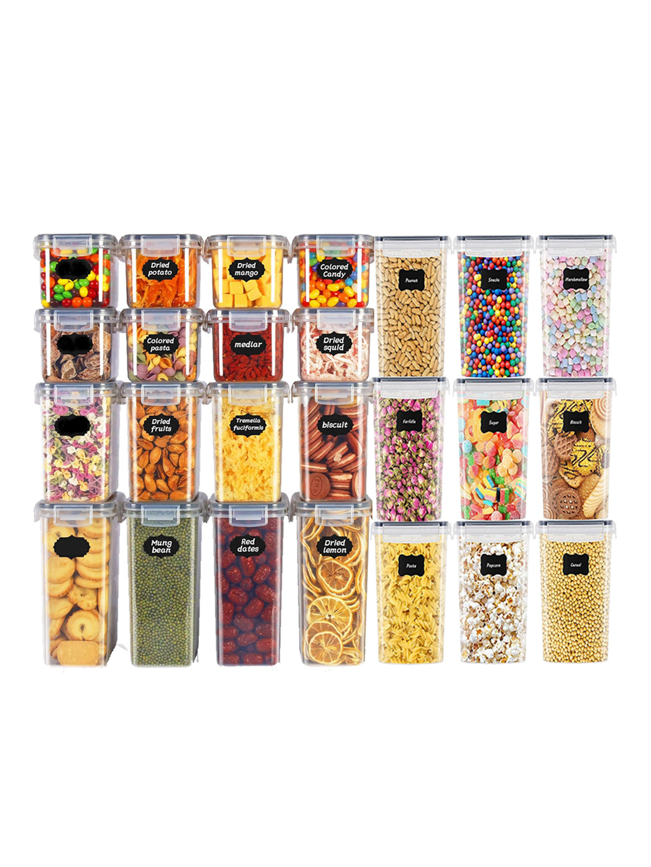 Food Storage In Pantry - 48개, 뚜껑이 있는 밀폐형 식품 보관
