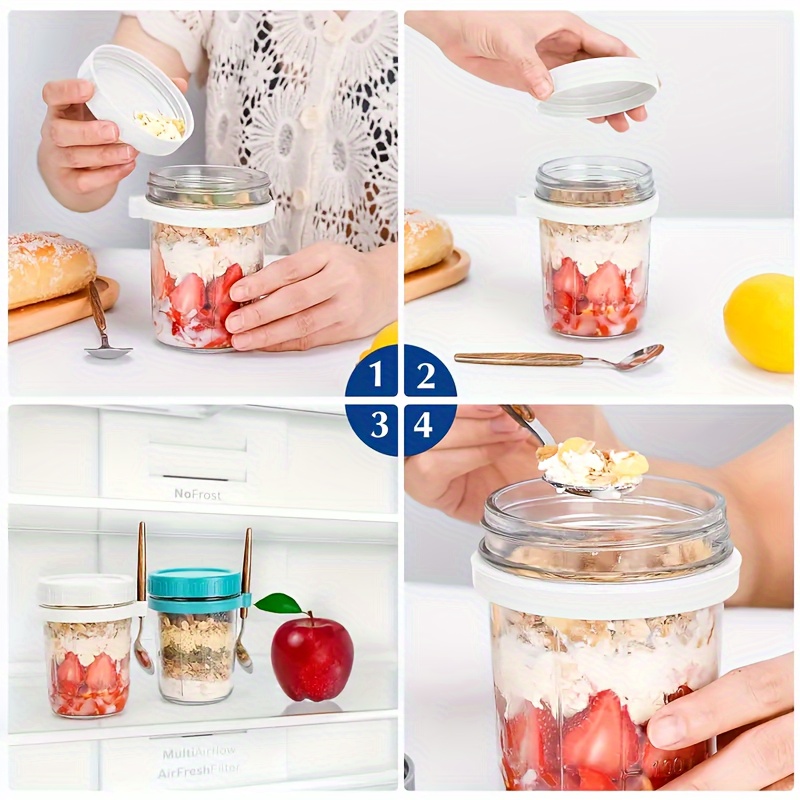 1개/2개 유리 오트밀 컵, 뚜껑과 스푼이 있는 오버나 - Food Storage Glass Set 리뷰 및 가격