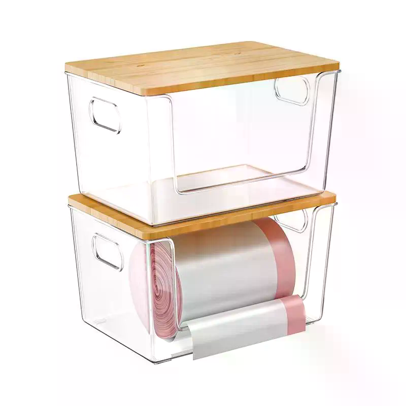 나무 뚜껑이 있는 쌓을 수 있는 팬트리 정리함, 주방  - Stackable Pantry Bin 리뷰 및 가격