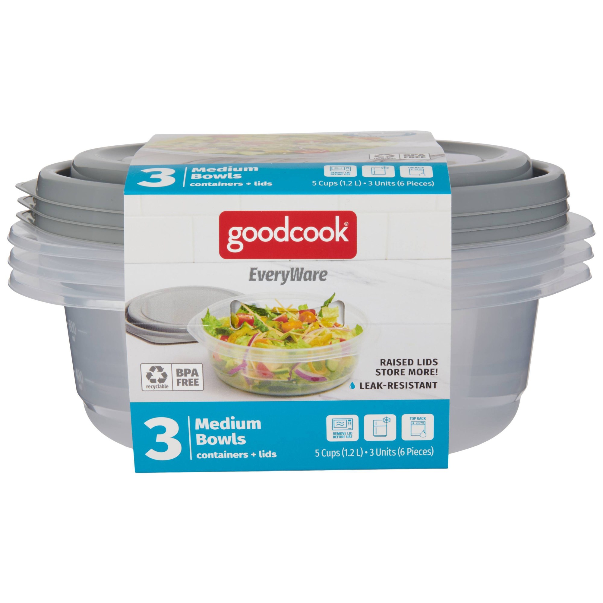 6개입 원형 5컵 음식 보관 용기(뚜껑 포함), 식사  - Food Storage In Pantry 리뷰 및 가격