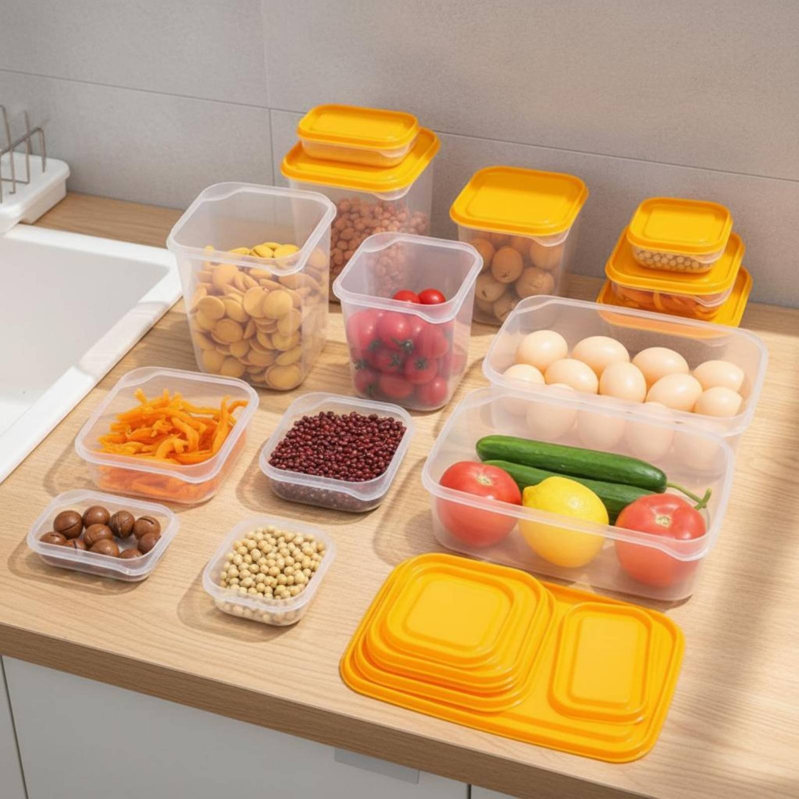 17개 냉장고 보관함 세트, 새지 않는 플라스틱 음식  - Food Storage Containers Set 리뷰 및 가격