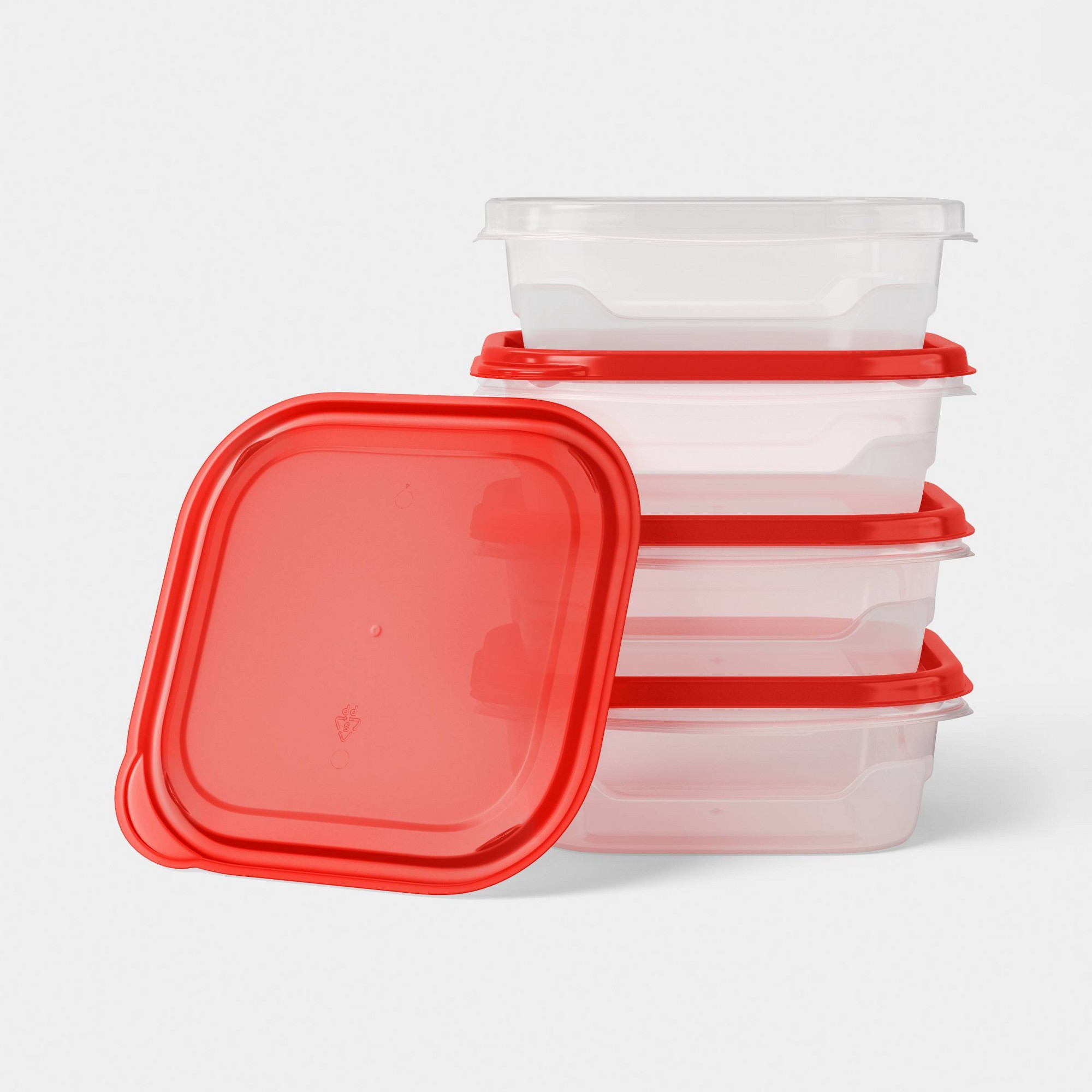 4개의 작은 사각형 식품 보관 용기(스냅 뚜껑 포함), - Food Storage In Pantry 리뷰 및 가격