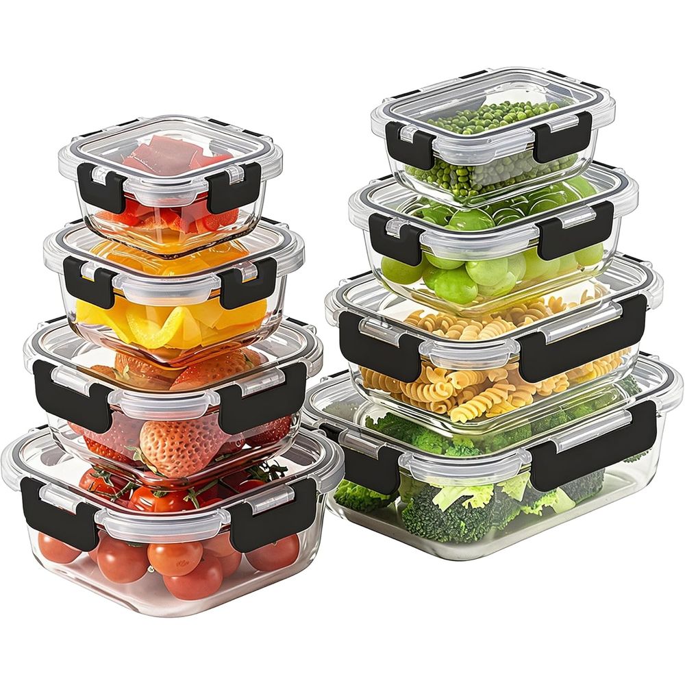 8피스 붕규산 유리 식품 보관 용기 세트 (밀폐 뚜껑  - Food Storage Glass Set 리뷰 및 가격