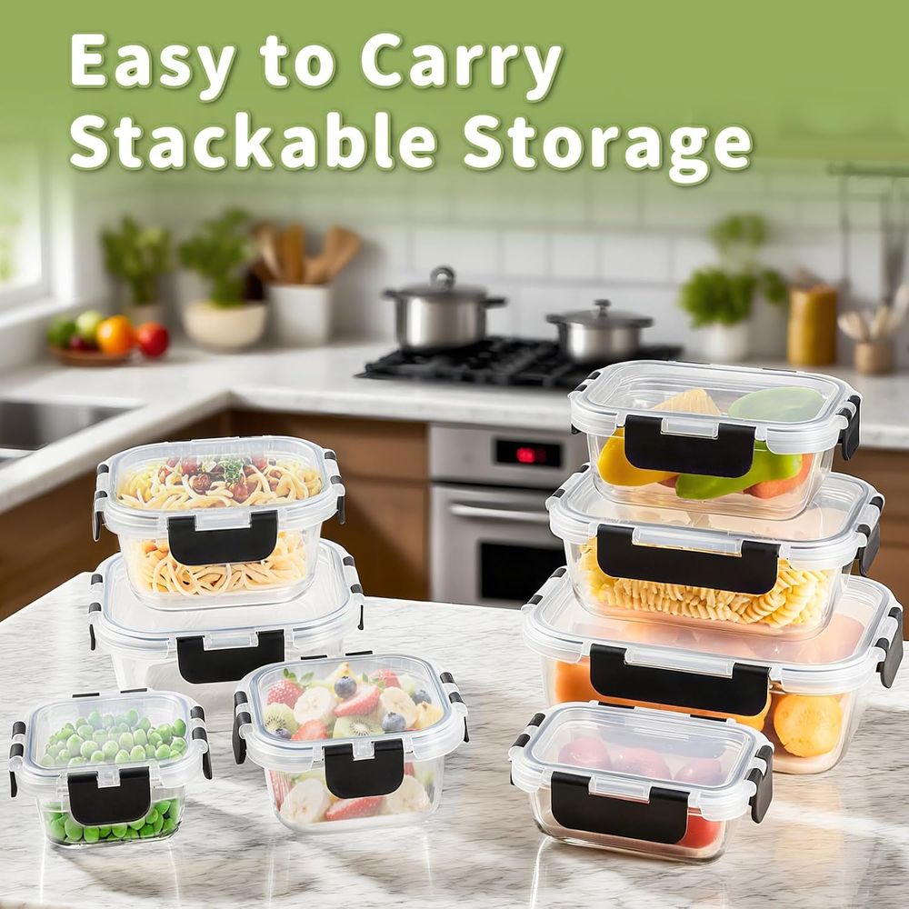 8피스 붕규산 유리 식품 보관 용기 세트 (밀폐 뚜껑  - Food Storage Glass Set 리뷰 및 가격