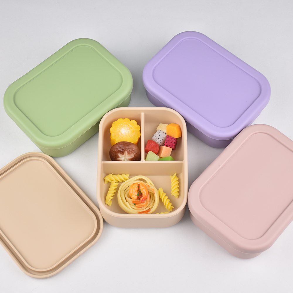 3칸 식품 등급 실리콘 벤토 도시락 - 누출 방지, 전 - Food Storage 30 Years 리뷰 및 가격