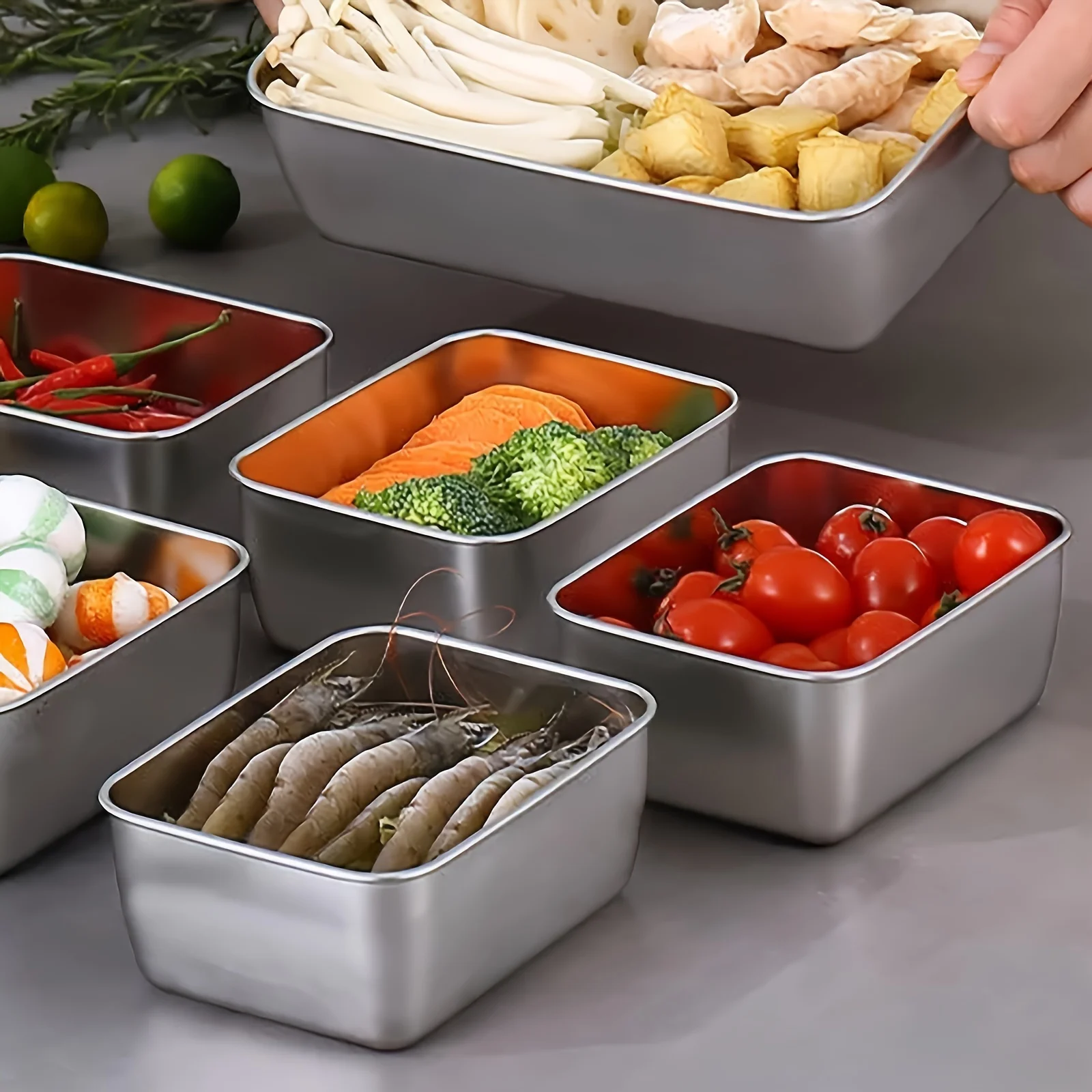 스테인리스 스틸 식품 보관 용기 세트 (뚜껑 포함) - - Food Storage Containers Set 리뷰 및 가격