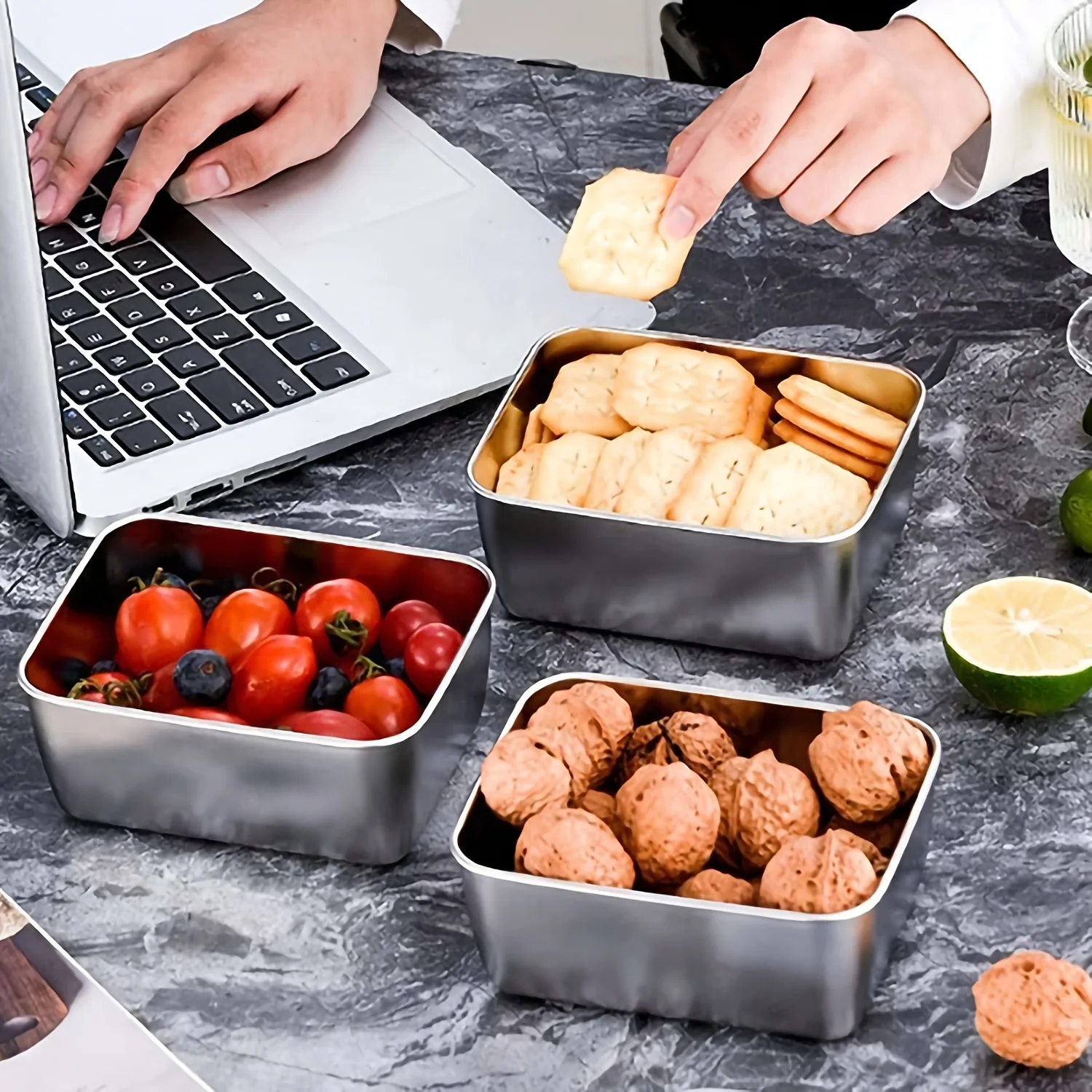 스테인리스 스틸 식품 보관 용기 세트 (뚜껑 포함) - - Food Storage Containers Set 리뷰 및 가격