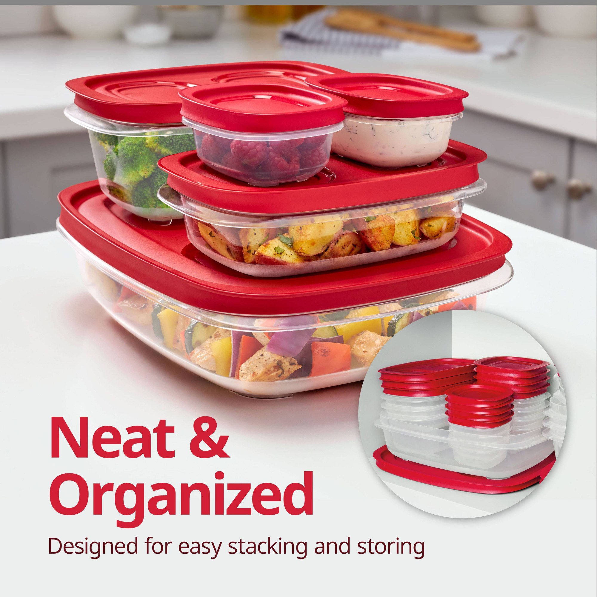 주방 식사 준비를 위한 간편한 뚜껑이 있는 빨간색 직사 - Food Storage Meal Prep 리뷰 및 가격