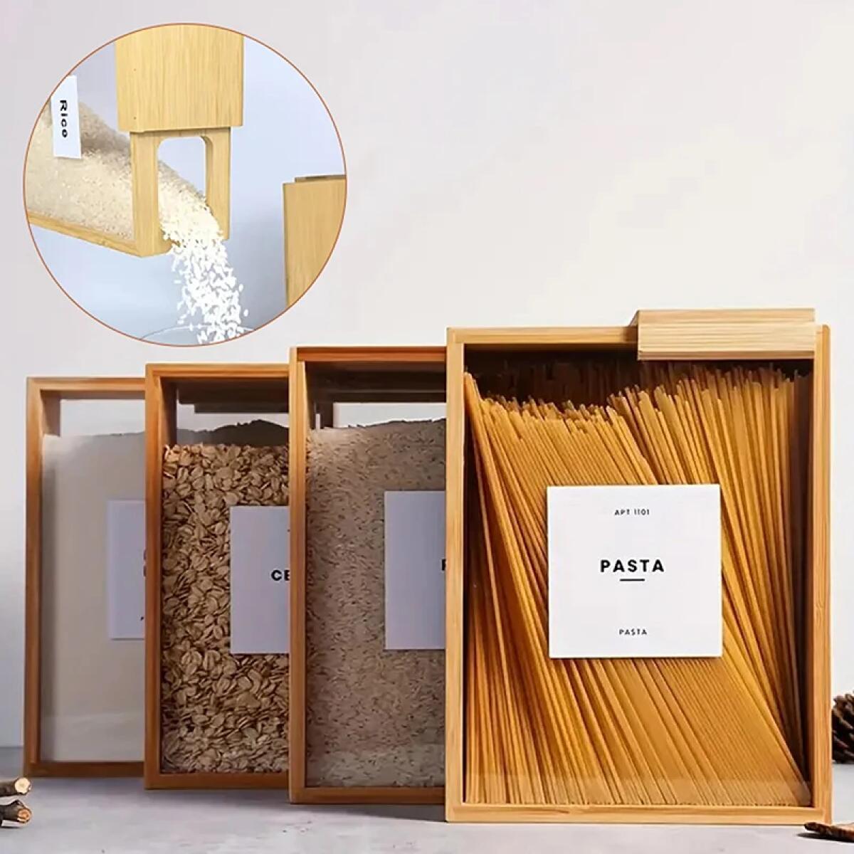 식품 보관함 주방 정리함 대나무 원목 밀폐형 식료품 저 - Food Storage Acrylic Containers 리뷰 및 가격