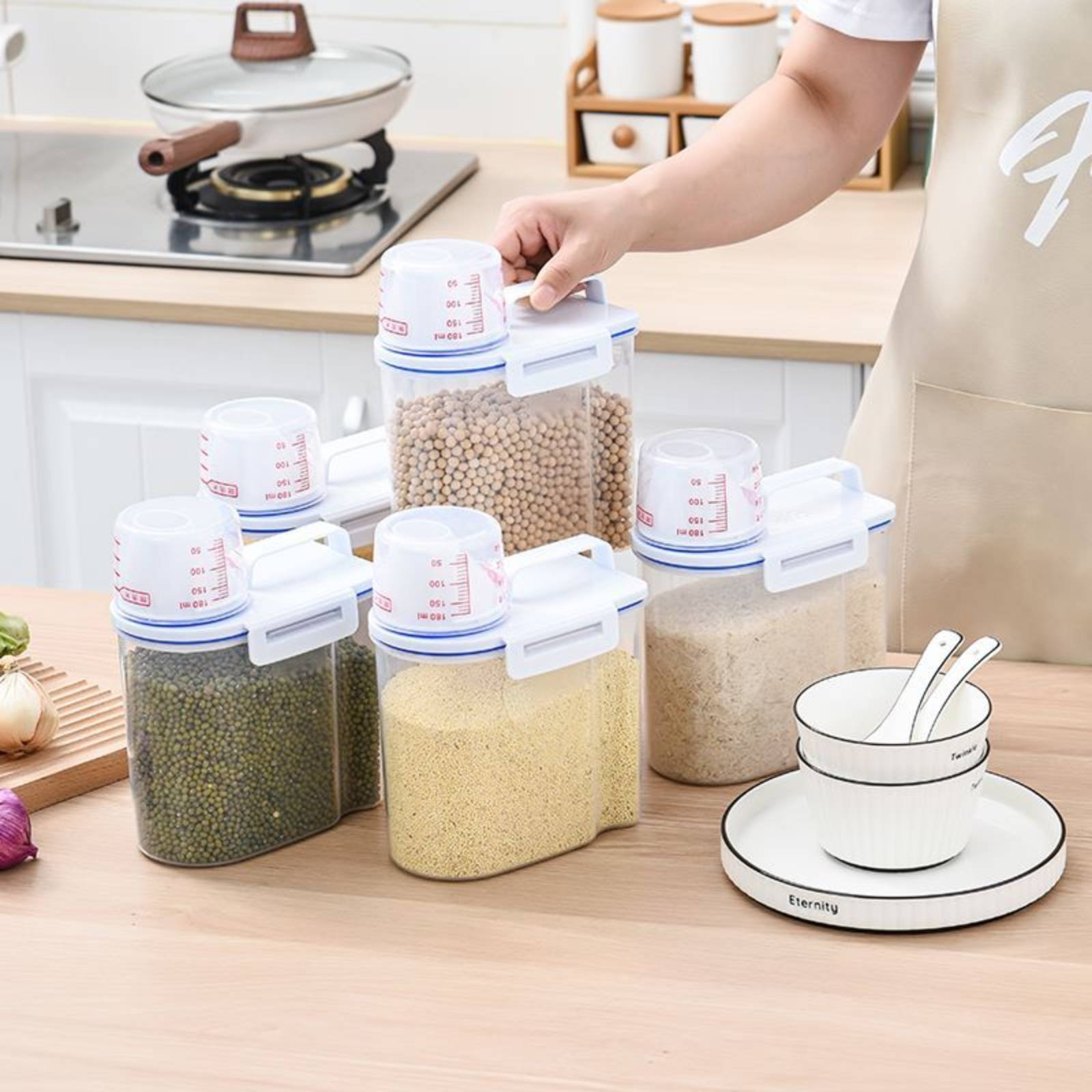 쌀 보관 용기 안전 쌀 디스펜서 계량 기능이 있는 건식 - Food Storage In Pantry 리뷰 및 가격