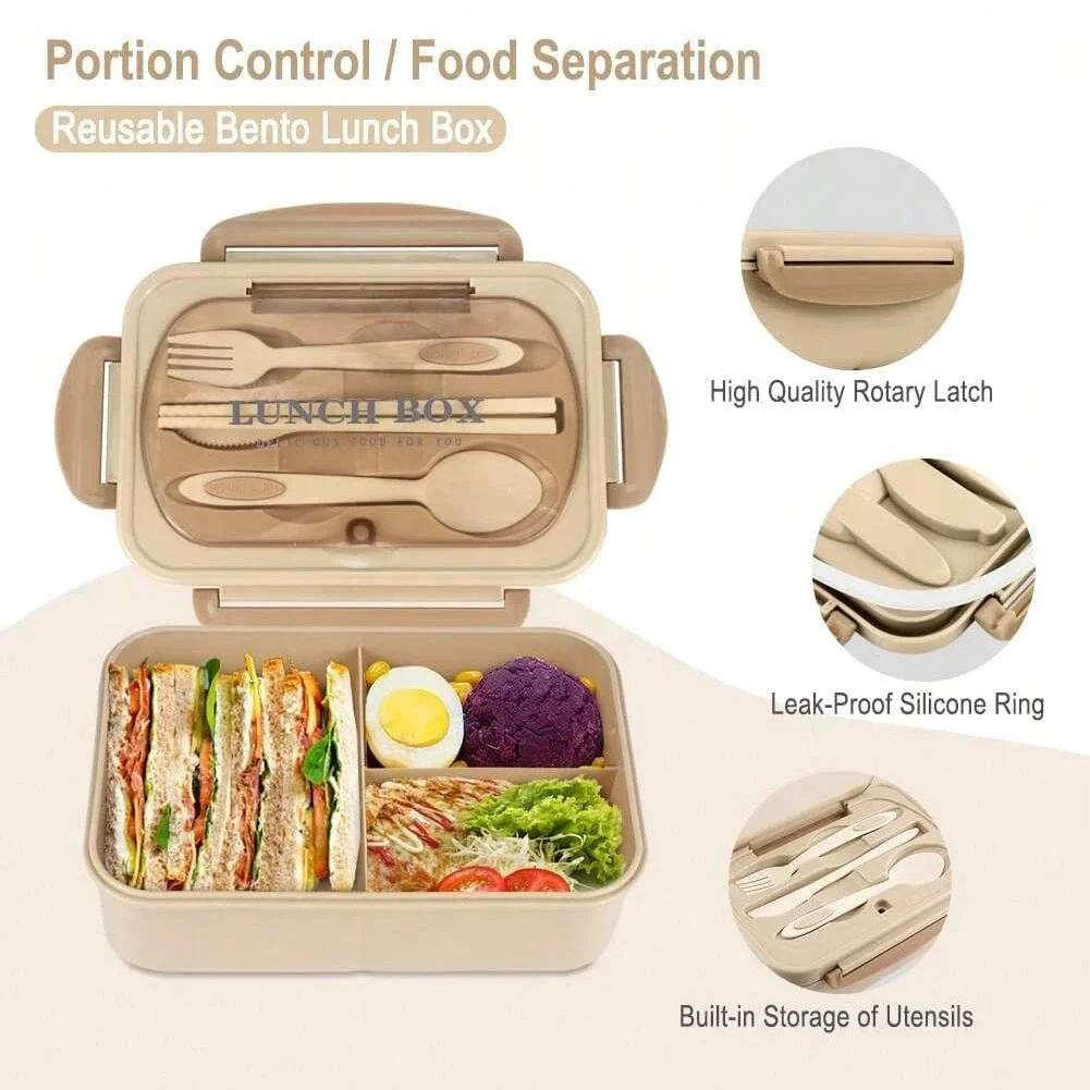 성인용 3칸 도시락통, 남녀공용 휴대용 도시락, 학교용 - Food Storage With Compartments 리뷰 및 가격