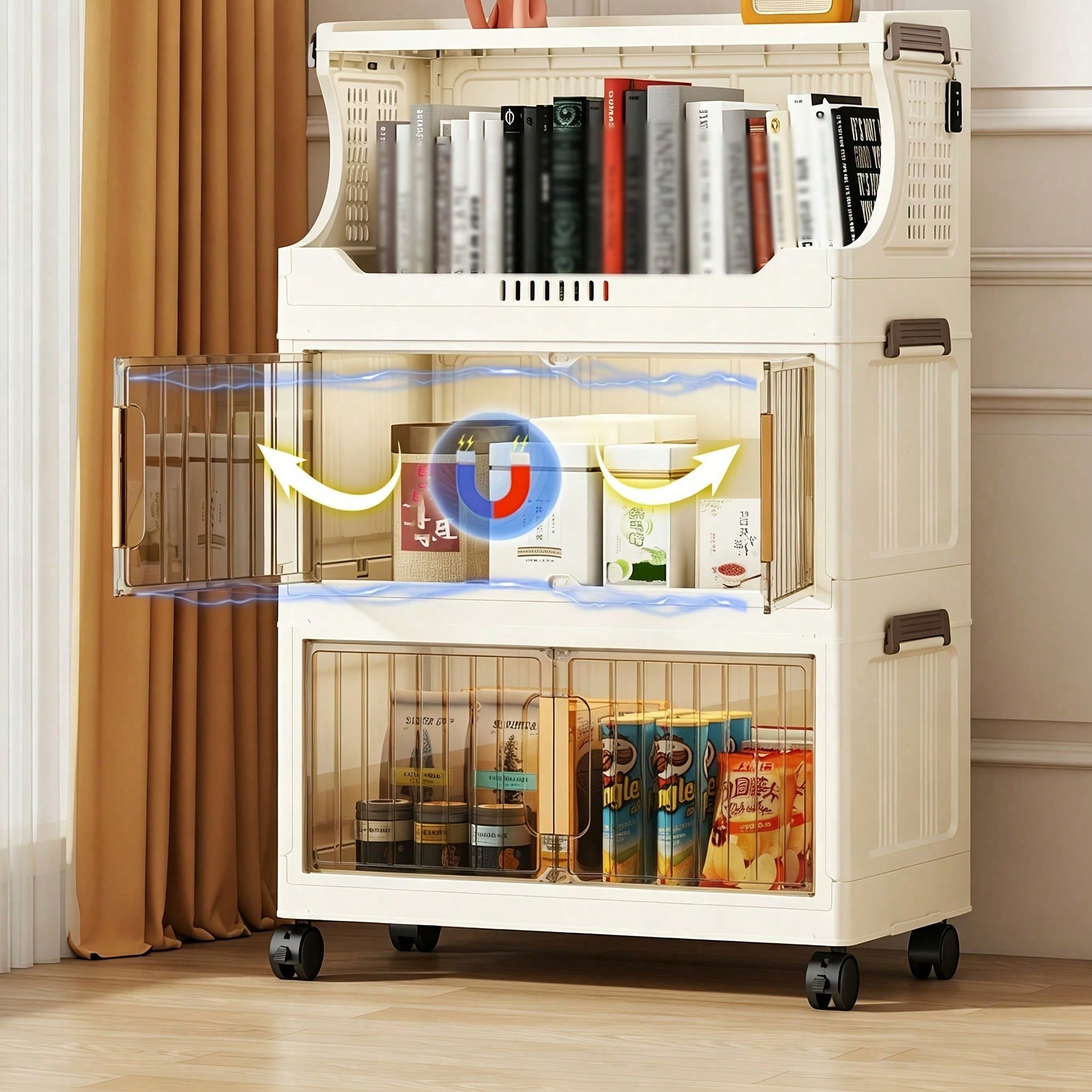 20.8인치 폭의 접이식 수납함, 바퀴가 달린 공간 절 - Stackable Pantry Bin 리뷰 및 가격