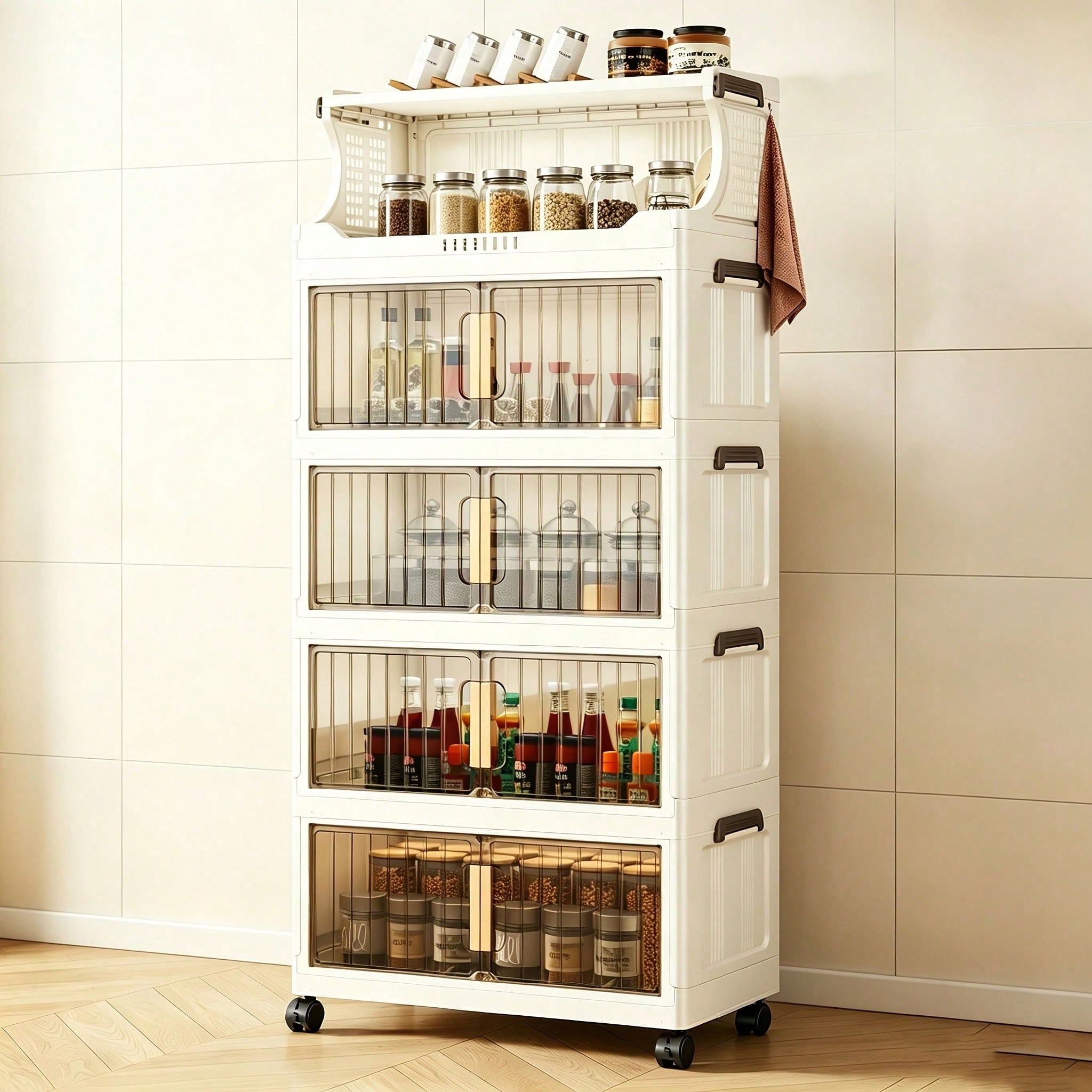 20.8인치 폭의 접이식 수납함, 바퀴가 달린 공간 절 - Stackable Pantry Bin 리뷰 및 가격