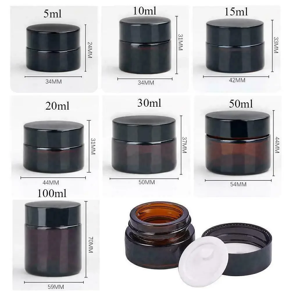 유리 앰버 화장품 페이스 크림 병, 립 밤 용기, 항아 - Food Storage Glass Set 리뷰 및 가격
