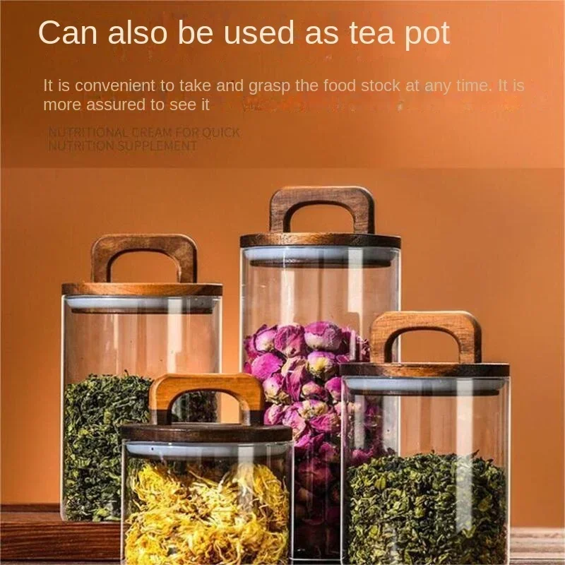 800-2100ml 나무 뚜껑 유리 항아리 1pc 밀폐 - Food Storage Glass Set 리뷰 및 가격