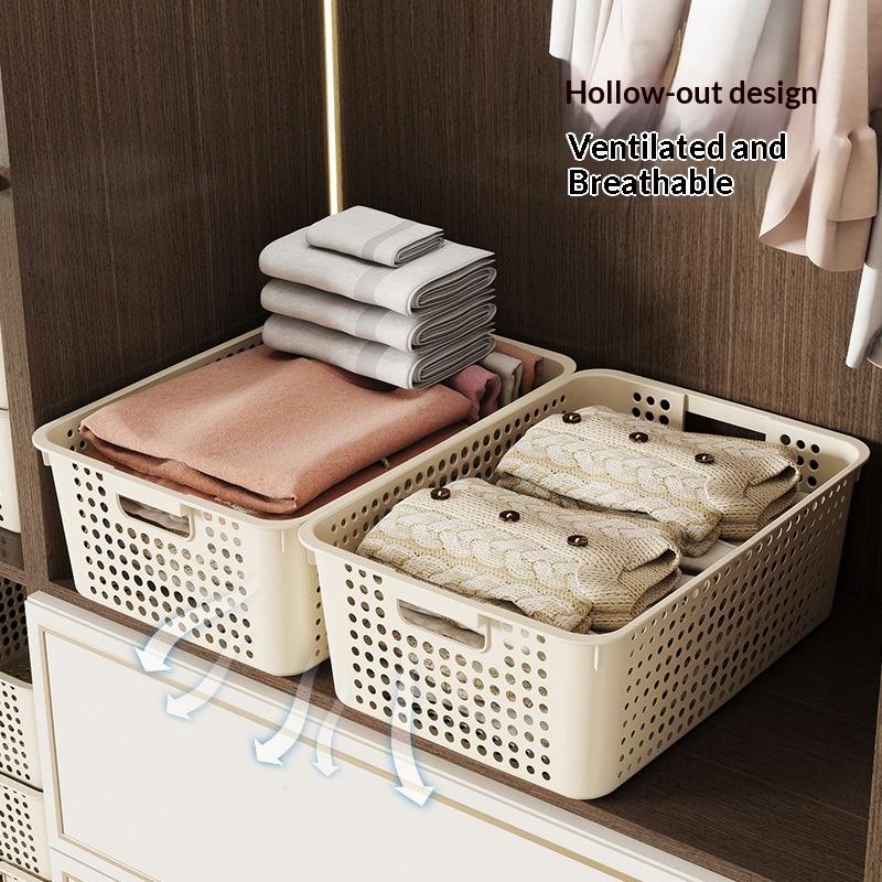 쌓을 수 있는 통풍구가 있는 플라스틱 수납 바구니, 손 - Stackable Pantry Bin 리뷰 및 가격