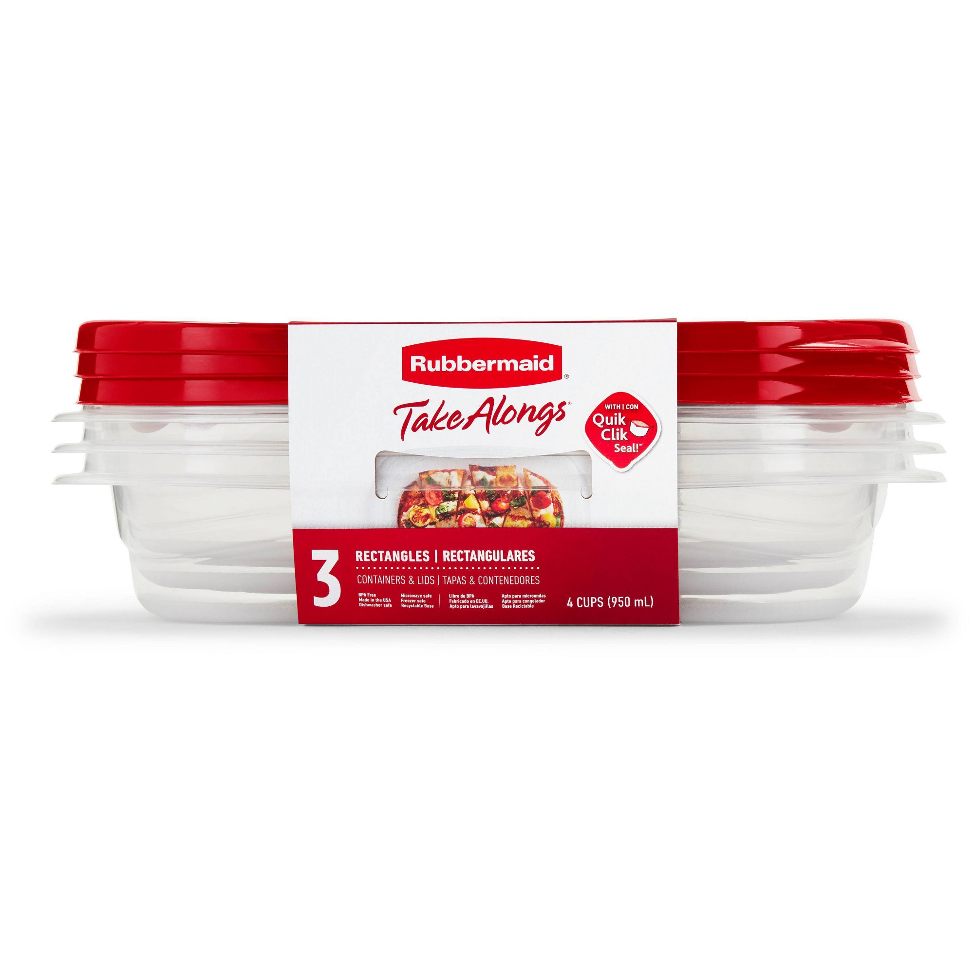 뚜껑이 있는 빨간색 직사각형 식품 보관 용기 3개, 주 - Food Storage Meal Prep 리뷰 및 가격