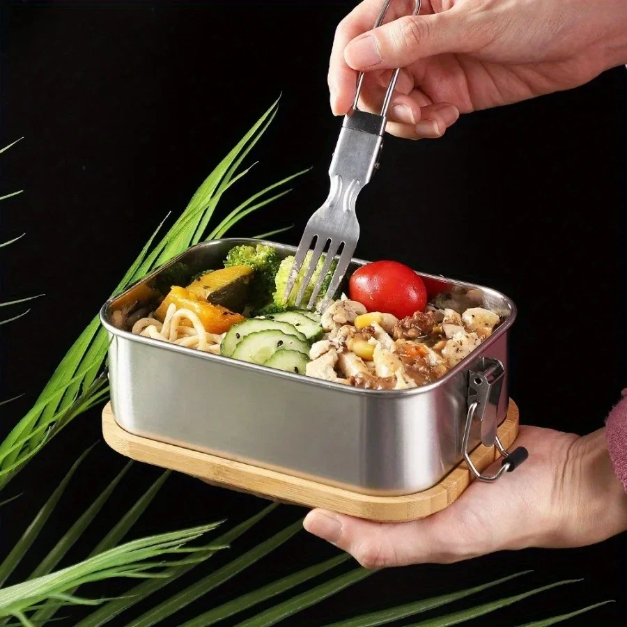 새로운 304 스테인리스 스틸 대나무 뚜껑 도시락, 일 - Food Storage Stainless Steel 리뷰 및 가격