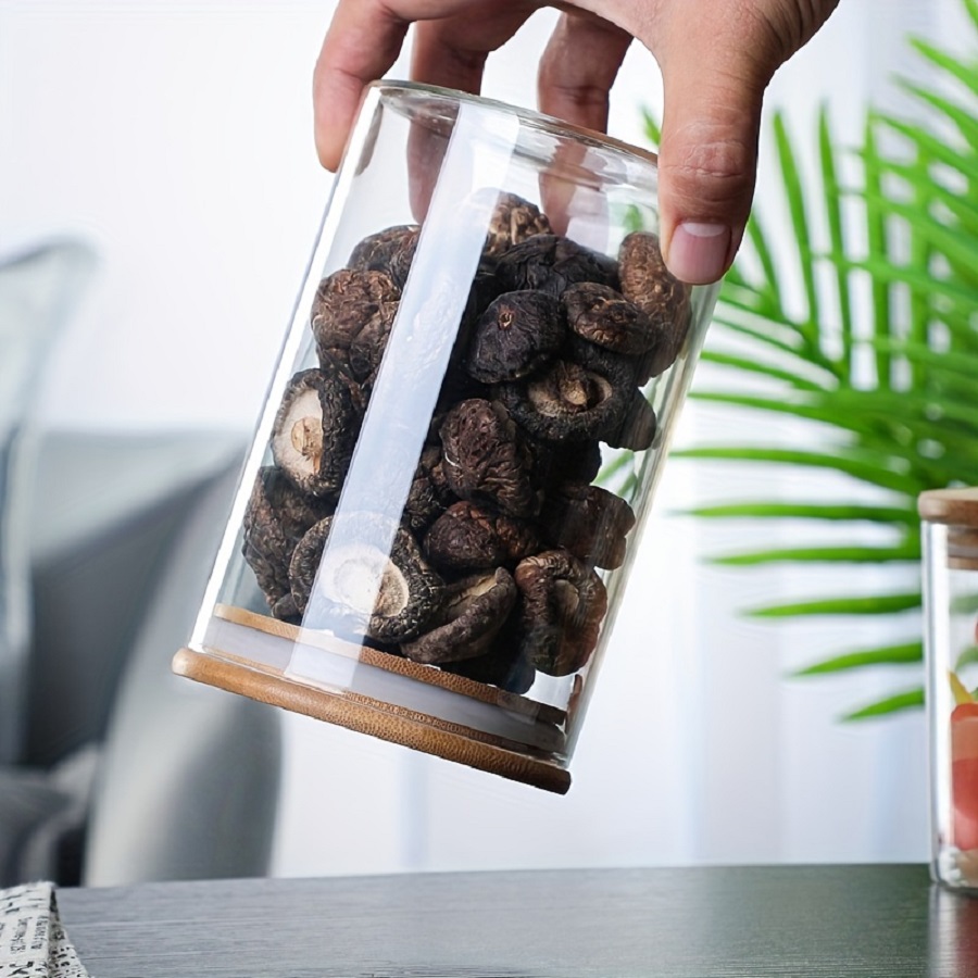 대나무 뚜껑이 달린 밀폐 유리 보관 항아리, 차, 커피 - Food Storage Glass Set 리뷰 및 가격