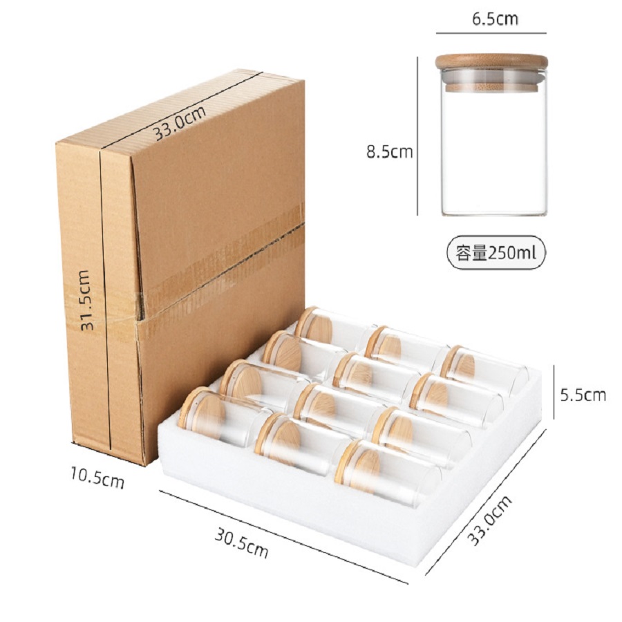 대나무 뚜껑이 달린 밀폐 유리 보관 항아리, 차, 커피 - Food Storage Glass Set 리뷰 및 가격
