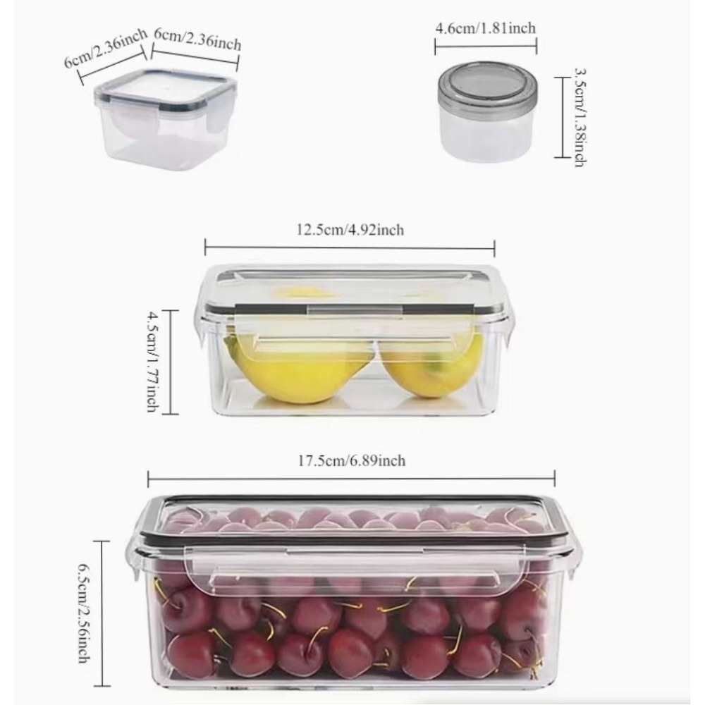 4개의 투명 식품 보관 용기(스냅 뚜껑 포함), 과일, - Food Storage Containers Set 리뷰 및 가격