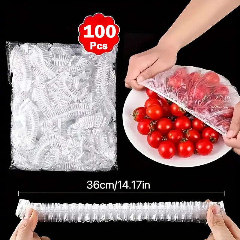 100pcs 식품 등급 일회용 사란 랩 위장 커버 주방 - Food Storage And Safety 리뷰 및 가격