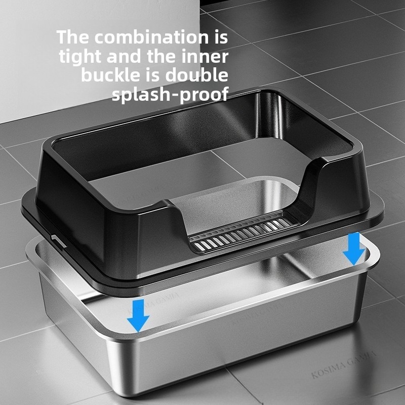 XL 스테인리스 고양이 화장실 금속 배변함 높은 벽면  - Food Storage Xl 리뷰 및 가격