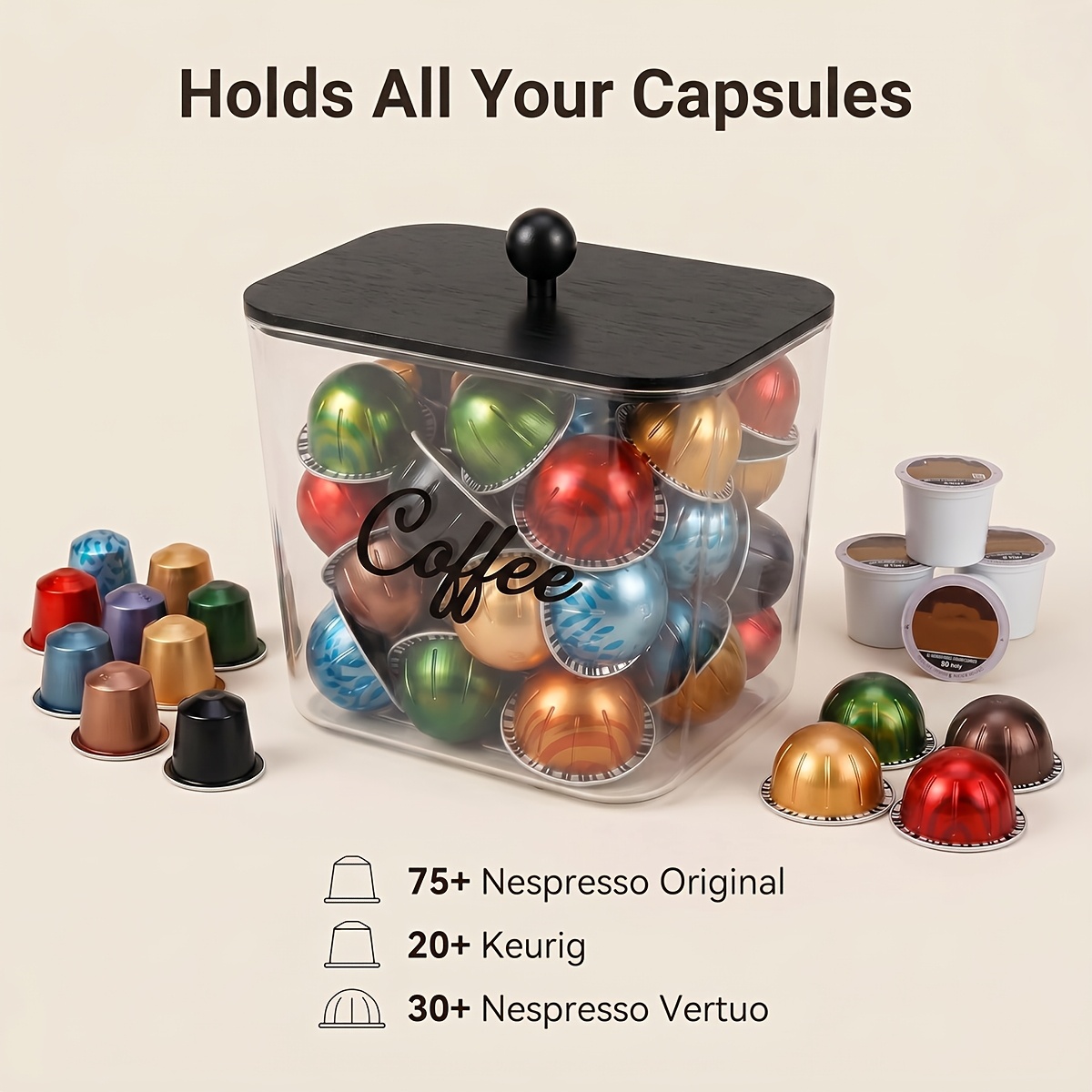 뚜껑이 있는 커피 포드 홀더 플라스틱 보관함 K컵 정리 - Food Storage Cabinet For Kitchen 리뷰 및 가격