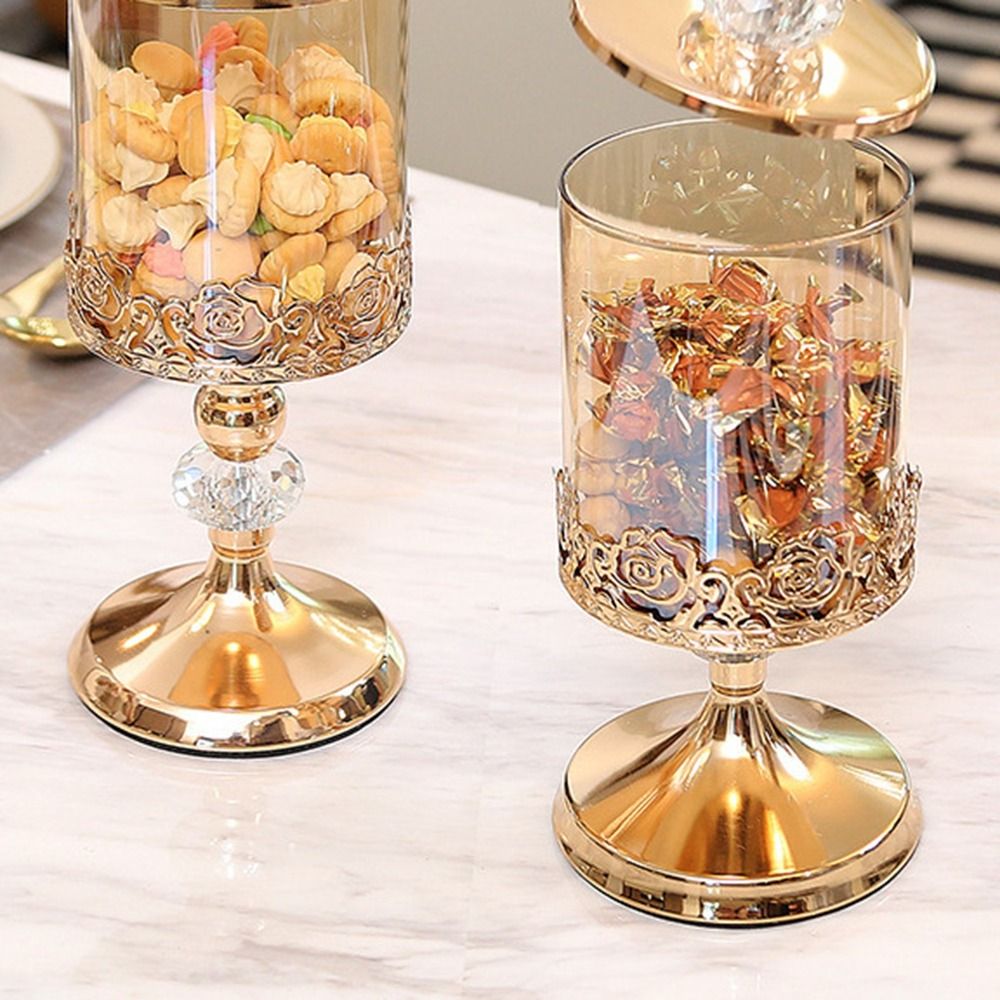 우아한 금도금 유럽풍 캔디 병 빈티지 스타일 뚜껑 포함 - Food Storage Glass Set 리뷰 및 가격