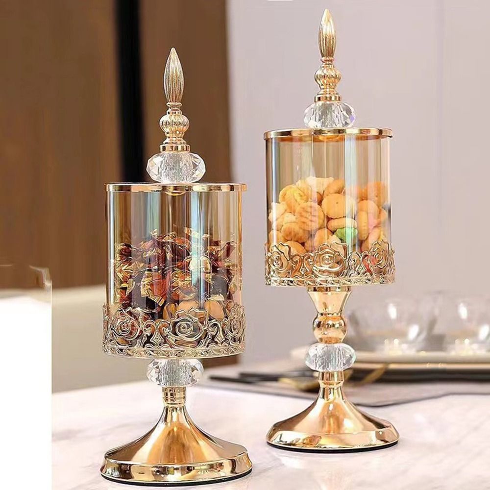 우아한 금도금 유럽풍 캔디 병 빈티지 스타일 뚜껑 포함 - Food Storage Glass Set 리뷰 및 가격