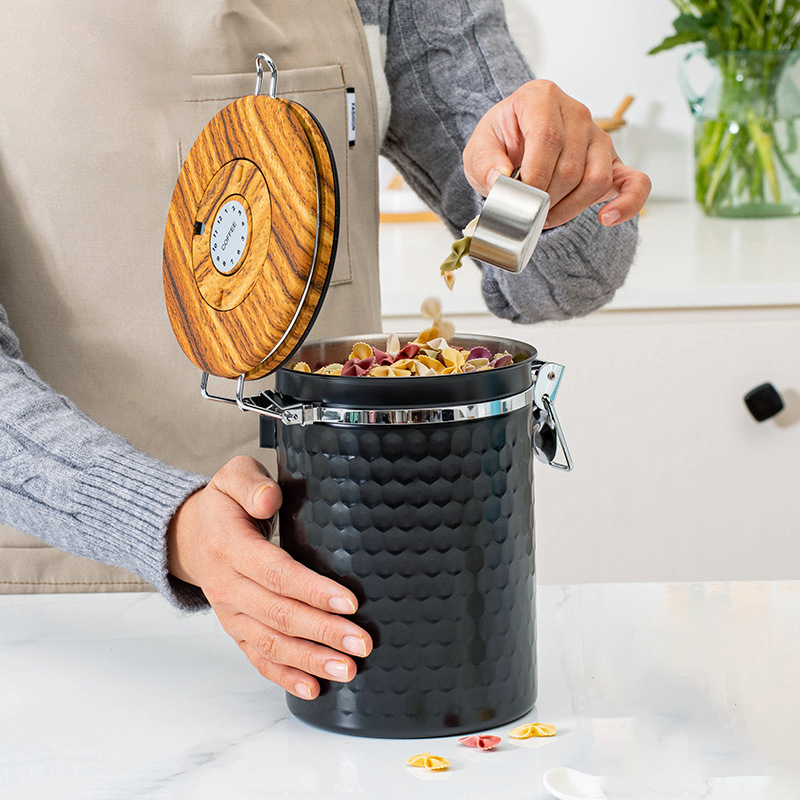 주방 스테인리스 스틸 커피 캐니스터 밀폐 커피 원두 식 - Food Storage Stainless Steel 리뷰 및 가격