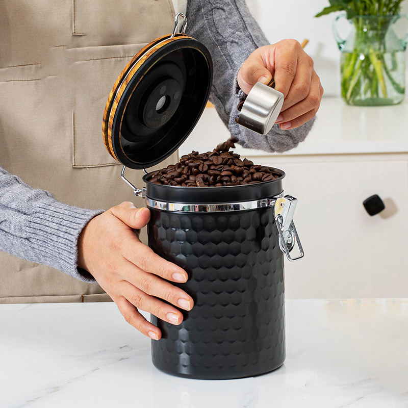 주방 스테인리스 스틸 커피 캐니스터 밀폐 커피 원두 식 - Food Storage Stainless Steel 리뷰 및 가격