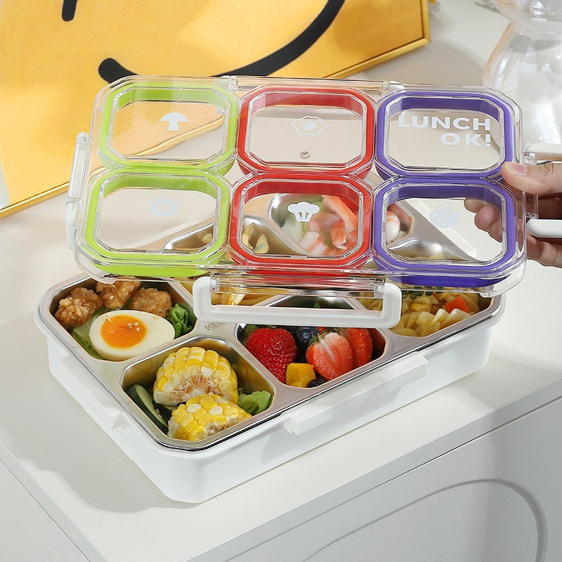 6칸 스테인리스 스틸 도시락통(수저포크 포함) 새지 않 - Food Storage With Compartments 리뷰 및 가격