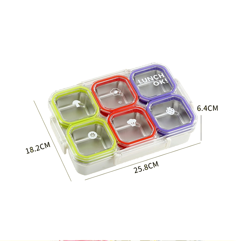 6칸 스테인리스 스틸 도시락통(수저포크 포함) 새지 않 - Food Storage With Compartments 리뷰 및 가격