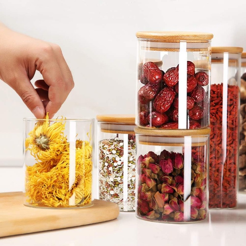 대나무 밀폐 뚜껑과 라벨이 있는 유리병 12개 세트,  - Food Storage Glass Set 리뷰 및 가격