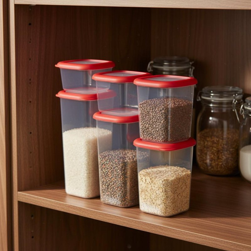 6개의 밀폐 식품 보관 용기 세트, 투명 디자인 플라스 - Food Storage Organization 리뷰 및 가격