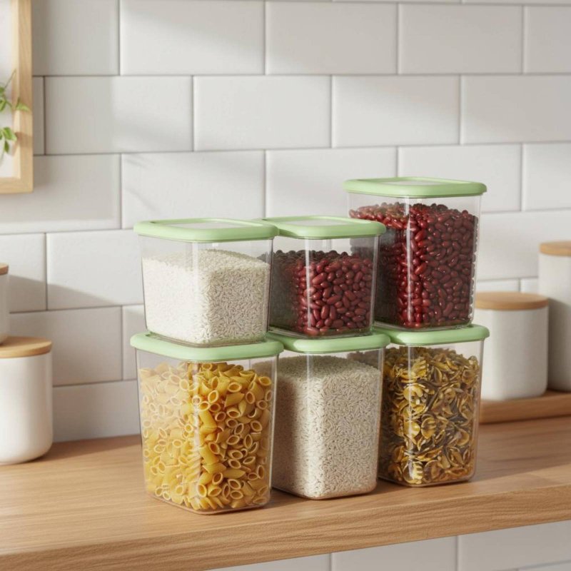 6개의 밀폐 식품 보관 용기 세트, 투명 디자인 플라스 - Food Storage Organization 리뷰 및 가격